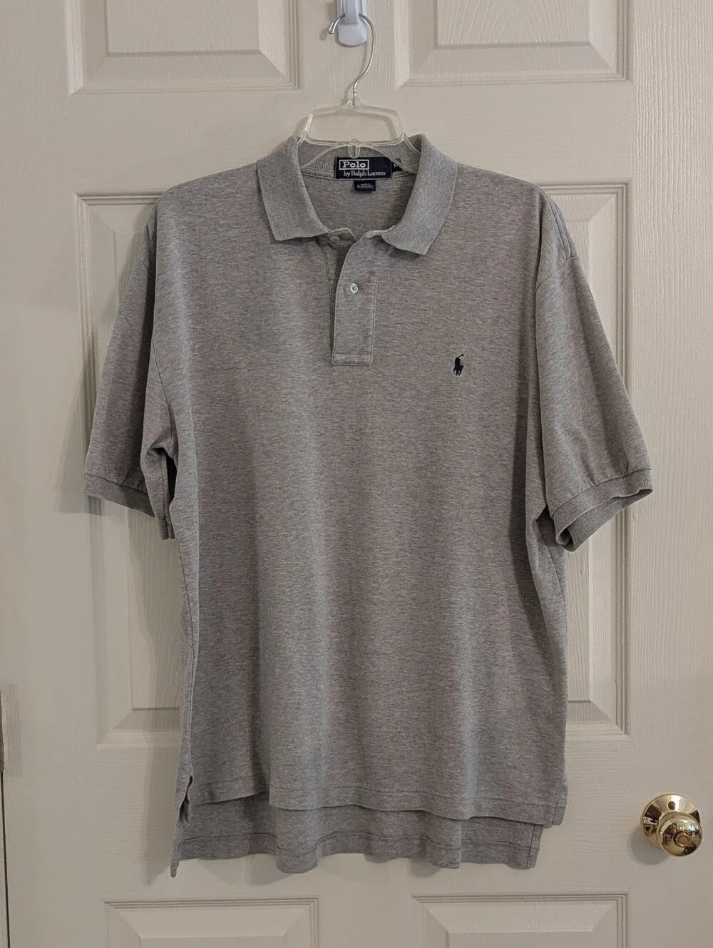 Polo by Ralph Lauren Short Sleeved Heathered Gray Men's Polo Shirt M